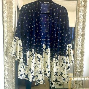 Ember sheer flutter sleeve open cardigan size Large